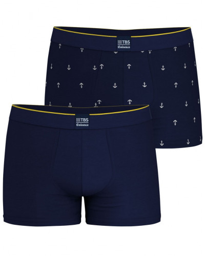 Paquete de 2 boxers de algodón Eminence Sailor (Marine/Ancre Marine)