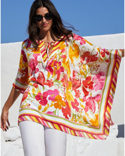Poncho Lise Charmel Envolée Florale (Bouquet Floral)