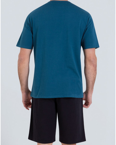 Short pyjama 100% cotton Athena Ecopack Yellow Stone (Atlantique/Noir)