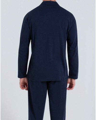 Long pyjama 100% cotton Athena Rayures Waves (Bleu/Marine)