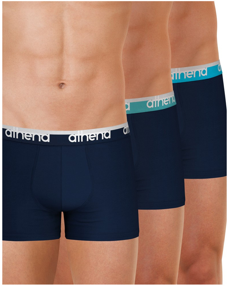 Set of 3 Easy Bio cotton Boxers Athena (Marine/Océan/Turquoise)