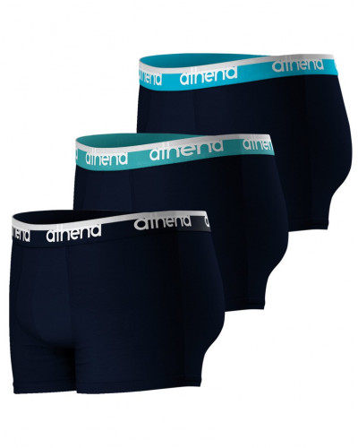 Set of 3 Easy Bio cotton Boxers Athena (Marine/Océan/Turquoise)