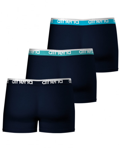 Set of 3 Easy Bio cotton Boxers Athena (Marine/Océan/Turquoise)