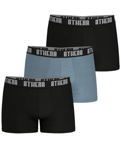 Lot de 3 Boxers Athena Basic Color Ecopack (Noir/Gris/Noir)