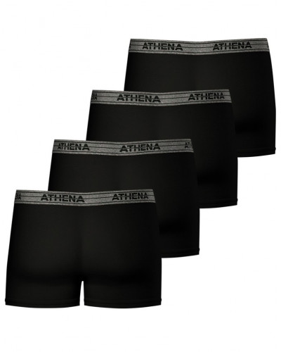 Lot de Boxer Athena Basic algalodón Ecopack (Negro)