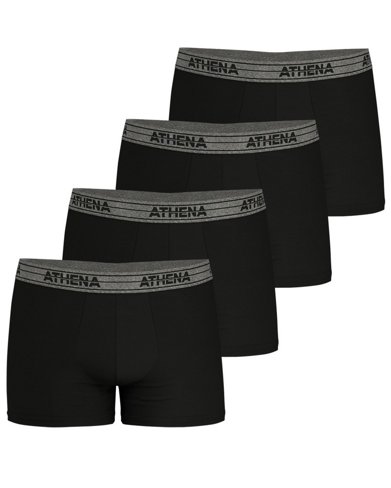 Lot de Boxer Athena Basic algalodón Ecopack (Negro)