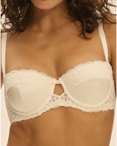 Satin bandeau bra Simone Pérèle Symphonie (Naturel)