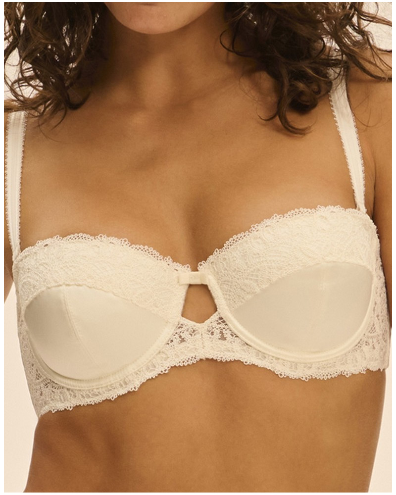 Soutien-gorge bandeau en satin Simone Pérèle Symphonie (Naturel)