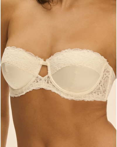 Satin bandeau bra Simone Pérèle Symphonie (Naturel)