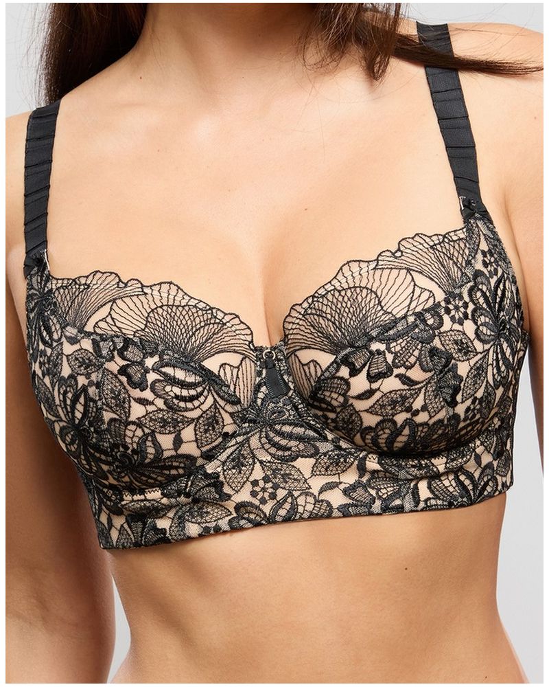 Underwired longline bra Empreinte Agathe (Black)