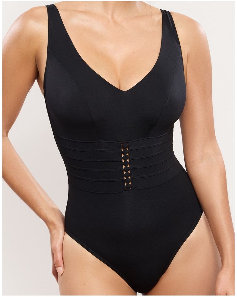 V-neck swimsuit without underwire Empreinte Mood (Black)