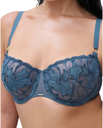 Sujetador corbeille balconette Chantelle Fleurs Signature (Bleu Jeans)