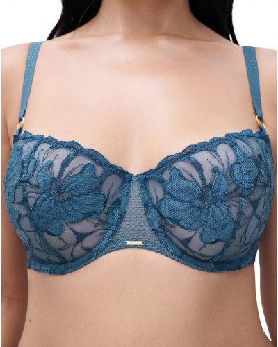 Demi balcony bra Chantelle Fleurs Signature (Bleu Jeans)