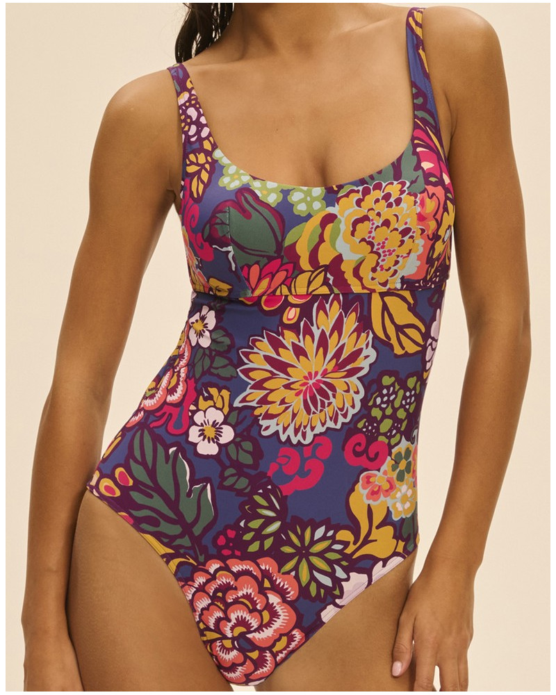 Maillot de bain une pièce coque armatures Simone Pérèle Melia (Imprimé Bloom)