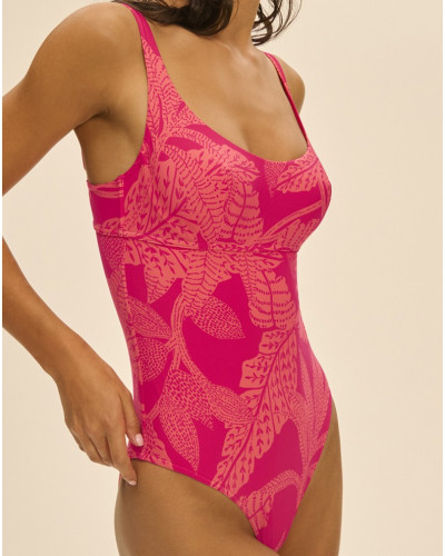 Underwired one-piece swimming costume Simone Melia (Imprimé Bright Rose)
