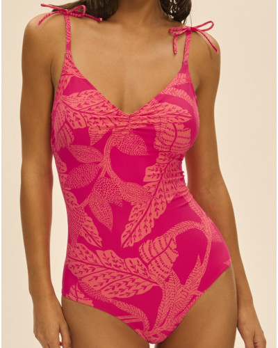 Maillot de bain une pièce coque sans armature Simone Pérèle Melia (Imprimé Bright Rose)