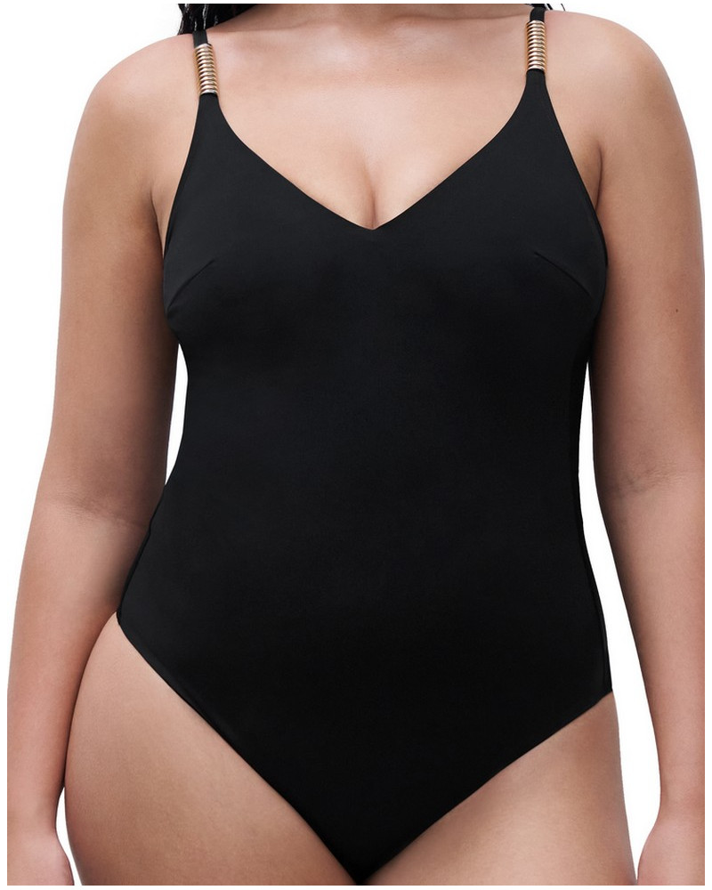 Traje de bano una pieza triángulo Chantelle Icon (Negro)