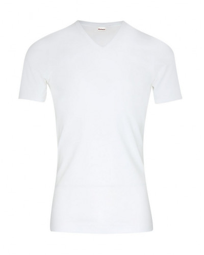 Camiseta Cuello en V 100% algodón Eminence made in France (Blanco)