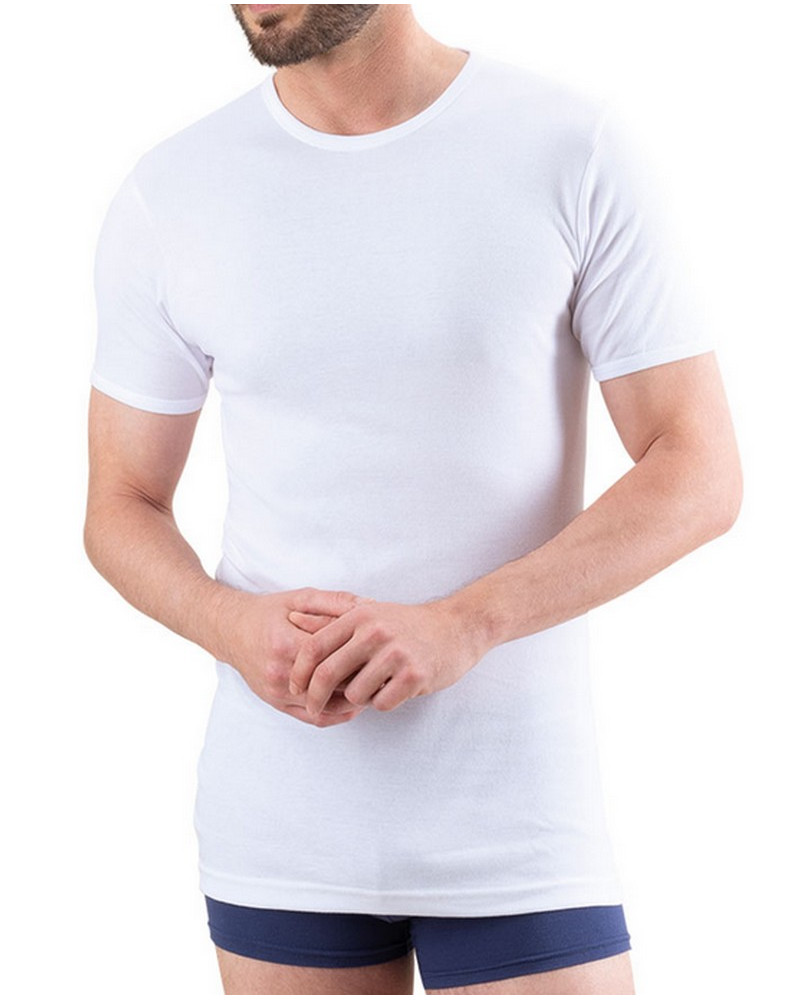 Camiseta de cuello redondo Eminence 100% algodón made in France (Blanco)