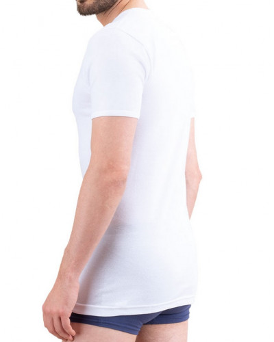 Camiseta de cuello redondo Eminence 100% algodón made in France (Blanco)