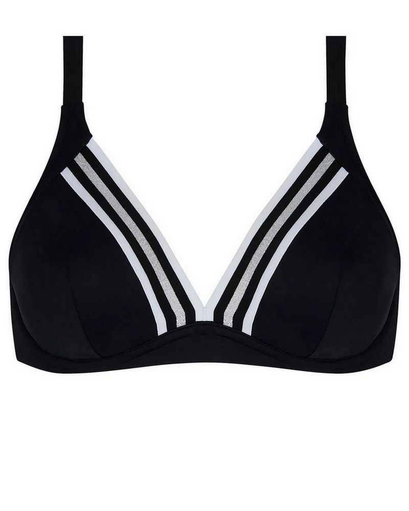 Underwired triangle bath bra Lise Charmel Energie Nautique (Noir Silver)