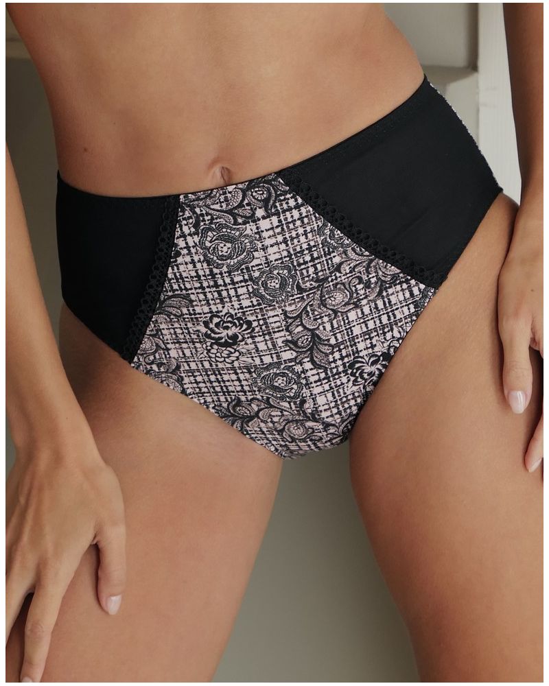 High waist brief Antigel Tartan Glamour (Rose Tartan)