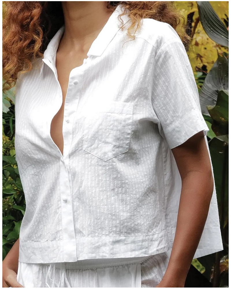 Camisa de corto 100% algodon Antigel Chic et Relax (Blanco)