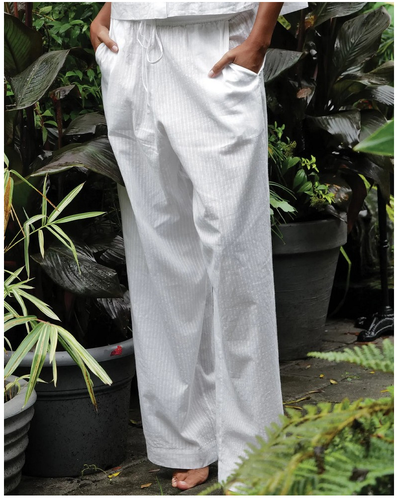 Pantalone 100% algodón Antigel Chic et Relax (Blanco)