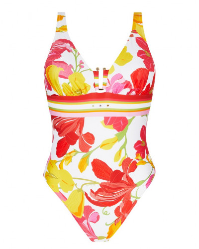 Maillot de bain une pièce maintien ouvert Lise Charmel Envolée Florale (Bouquet Floral)