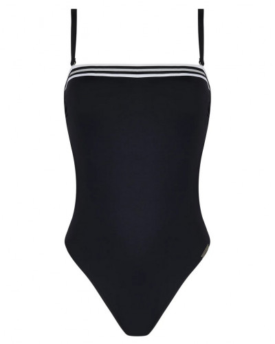 Traje de baño una pieza bandeau Lise Charmel Énergie Nautique (Noir Silver)