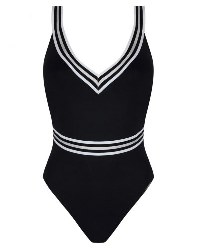 Maillot de bain une pièce nageur avec maintien Lise Charmel Énergie Nautique (Noir Silver)