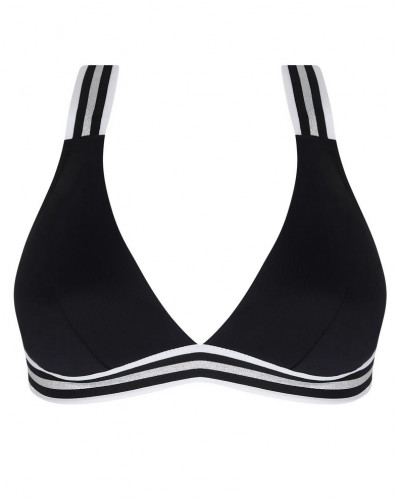 Soutien-gorge de bain triangle sans armature Lise Charmel Energie Nautique (Noir Silver)