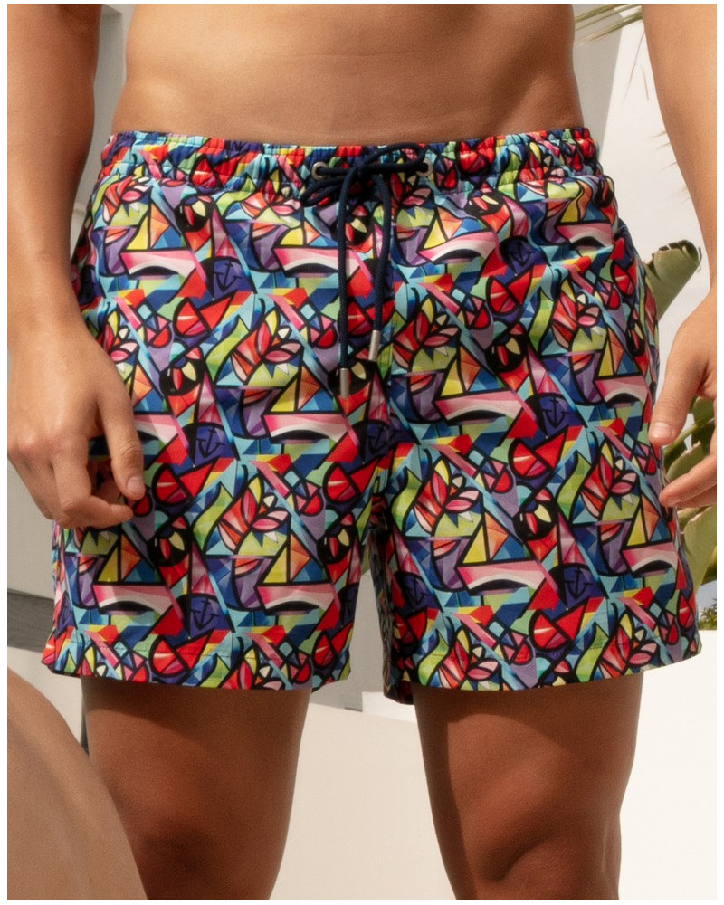Short de baño HOM Idylle (Imprimé Multicolore)