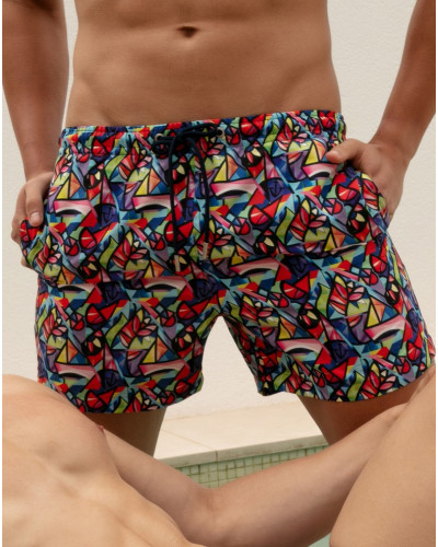 Short de baño HOM Idylle (Imprimé Multicolore)