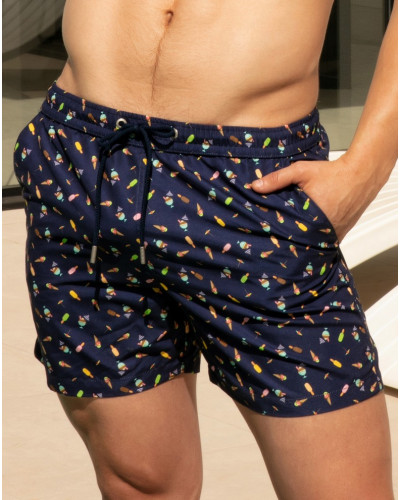 Short de baño HOM Summer (Navy imprimé)