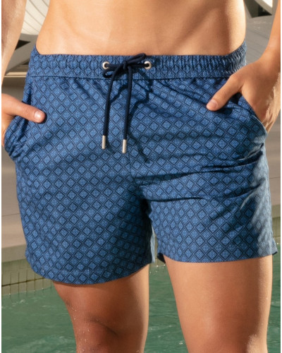 Swim short HOM Hendaye (Bleu imprimé)