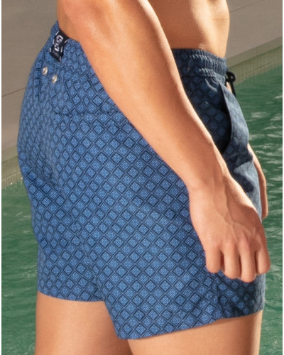 Short de baño HOM Hendaye (Bleu imprimé)