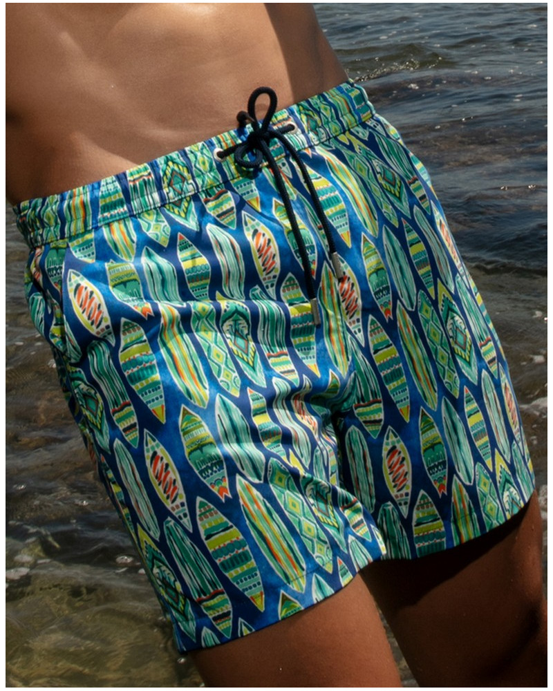 Short de baño HOM Marbella (Bleu imprimé)