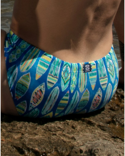Mini calzoncillo de baño HOM Marbella (Bleu Imprimé)