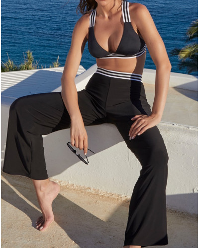 Soutien-gorge de bain triangle sans armature Lise Charmel Energie Nautique (Noir Silver)