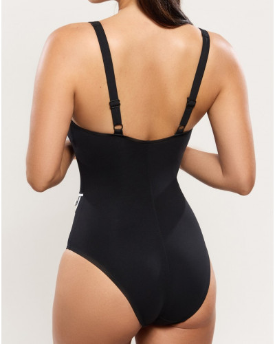 Bañador de una pieza con escote en V y sin aros Empreinte Attitude (Negro)