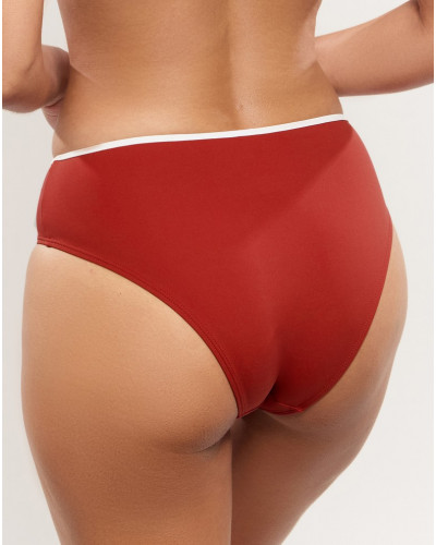 Slip de bain taille haute Empreinte Attitude (Tomette)