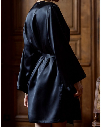 100% silk negligee Tracy Marjolaine (Black)