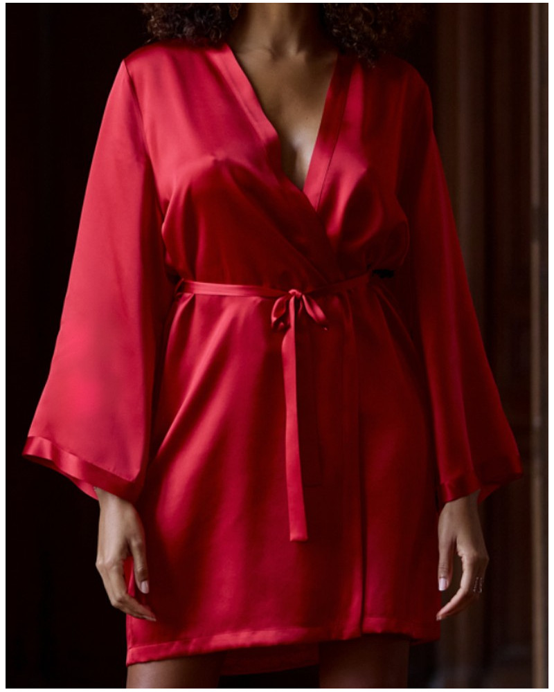 Camisón de seda 100% Tracy Marjolaine (Rojo)