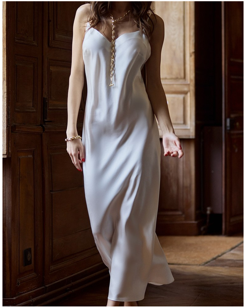 Camisón largo 100% seda Tracy Marjolaine (Naturel)