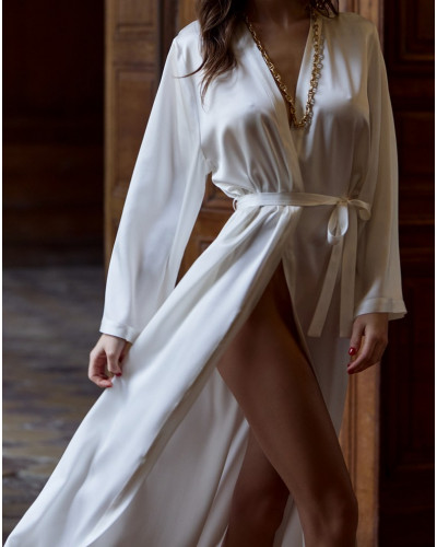 Long robe 100% silk Tracy Marjolaine (Naturel)