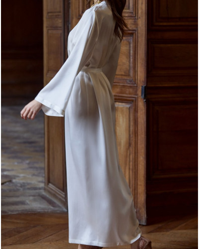 Long robe 100% silk Tracy Marjolaine (Naturel)