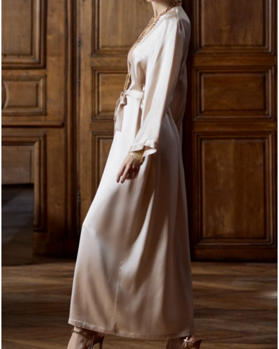 Long robe 100% silk Tracy Marjolaine (Sable)