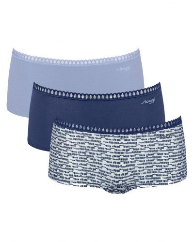 Shorts cotton Sloggi GO Crush (Set of 3) (Marine/Bleu Gris/Imprimé Marine)