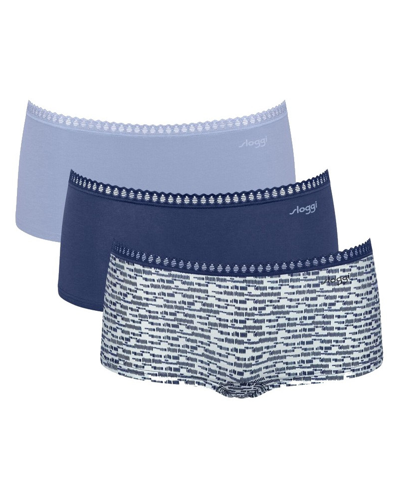 Boxer algodón Sloggi GO Crush (Lote de 3) (Marine/Bleu Gris/Imprimé Marine)